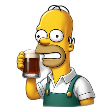 Simpson bourré qui boit une bière sticker