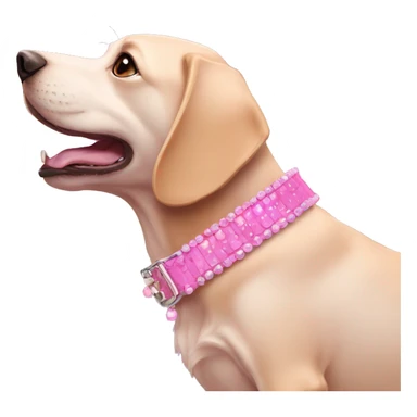 pink dog collar with beads sticker