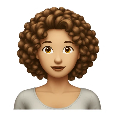 Femme cheveux bouclés brun foncé très long  sticker