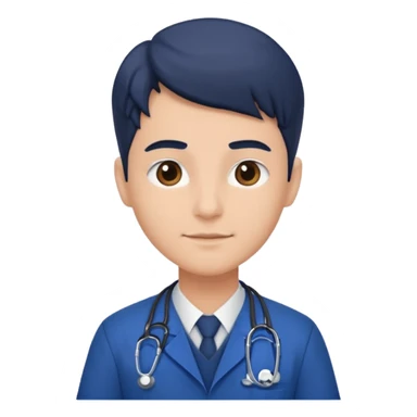 doctor con uniforme azul oscuro sticker