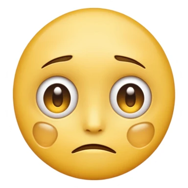 A regular yellow  skin, round face emoji looking straight at me not smilling, just staring with a tear rolling down its cheek sticker