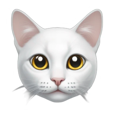 white cat with heterchromia eyes and gray spot on head sticker