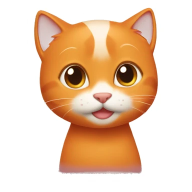 The orange cat shows the heart sticker