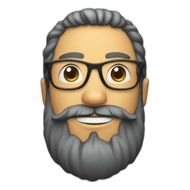 Funny man with beard and glasses sticker