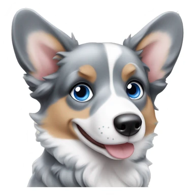 Blue Merle corgi with blue eyes sticker