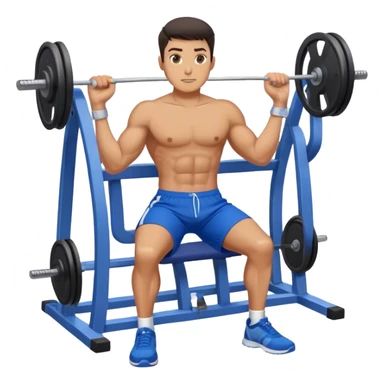 fit man with blue shorts using cable-machine sticker