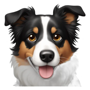 happy tri coloured border collie sticker
