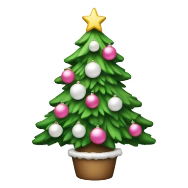 Christmas tree with pink and white ornaments  sticker