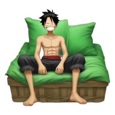 luffy qui dort sur zoro sticker