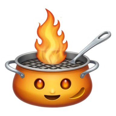 Un cucharón con fuego por debajo sticker