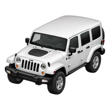 White jeep wrangler with pick accents sticker