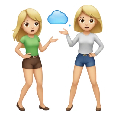 Blonde girl farts on girl with brown hair sticker