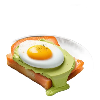 one avocado tost on brioche with salmon and eggs sticker