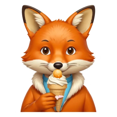 dondurma yiyen tilki sticker