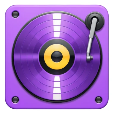 pixelated record with a purple middle sticker