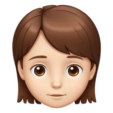child's head with neat shiny hair, simple and friendly sticker