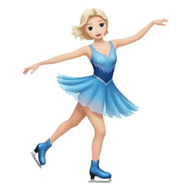 buz pıstının ustunde kayan,yarısma ıcın elbıse gıymıs ve artıstık hareketler yapan kadın emojısı  sticker