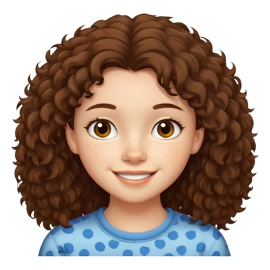 cute brunnete teen with fluffy hair light skin and freckles sticker