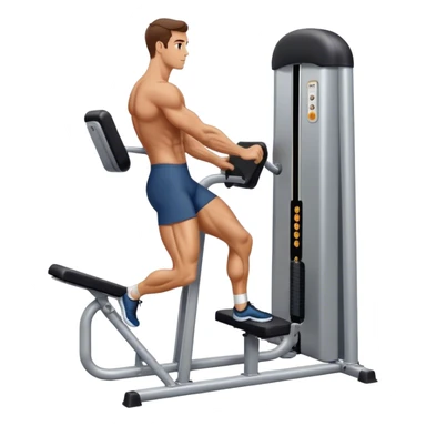 side-view of guy using calf-raise machine sticker