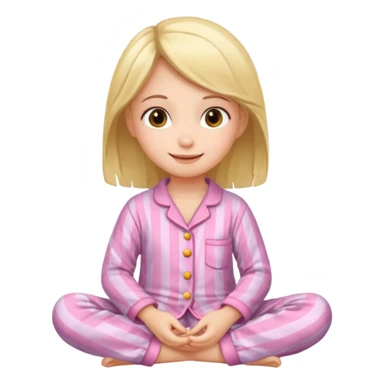 girl kid wearing cure pyjama sitting sticker