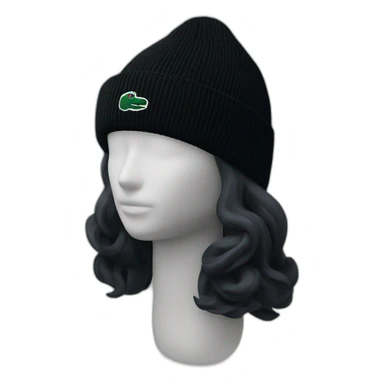 Black giro lacoste beanie with lacoste sticker