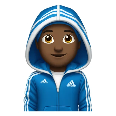 blue adidas sweat suit with white stripes sticker