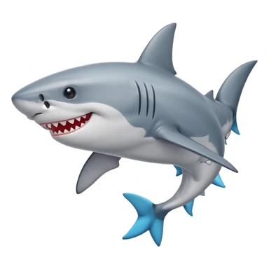 smiling shark with colorful shoes sticker