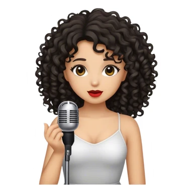 Singer curly hair black brunette girl sticker