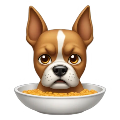 Angry dog with bowl sticker