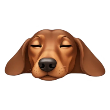 Cute Lady brown Dachshund sleeping face up sticker