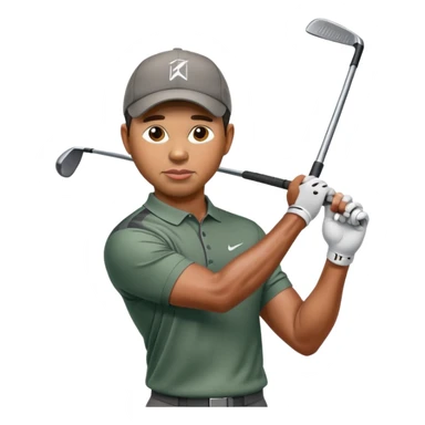 Tiger woods hitting a golf ball with golf club  sticker