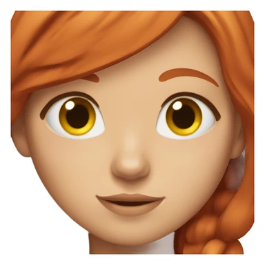 girl with red hair lies with a cat sticker