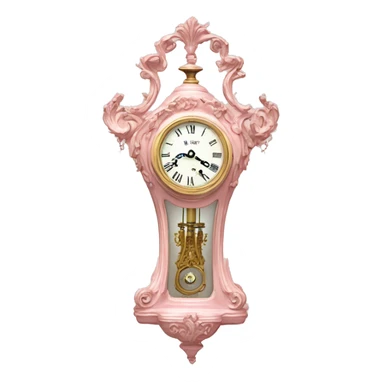 vintage rococo light pink clock sticker