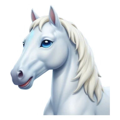 Cinematic Cute Yawning White Horse Portrait Emoji, Head tilted slightly with a dramatic, wide-open yawn, revealing a soft white fur with a subtle shimmer, floppy ears slightly drooping, round blue eyes barely open in drowsy contentment, Simplified yet irresistibly adorable features, highly detailed, glowing with a soft, cozy glow, high shine, relaxed yet expressive, stylized with a touch of whimsy, bright and endearing, soft glowing outline, capturing the essence of a sleepy yet affectionate horse, so drowsy it feels like it could stretch out of the screen and curl up for a nap! sticker