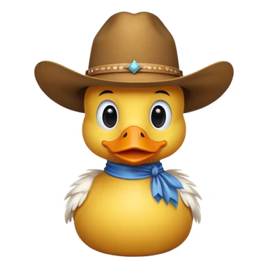 Duck wearing a cowboy hat sticker