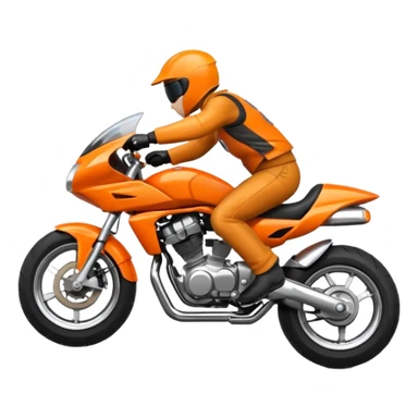 Orange Motorcycle wheelie sticker