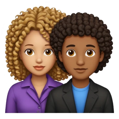 Ebony couple, light skin female brown skin male sticker
