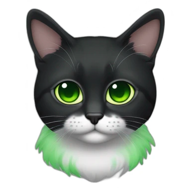 Gato preto dormindo de olhos verdes sticker