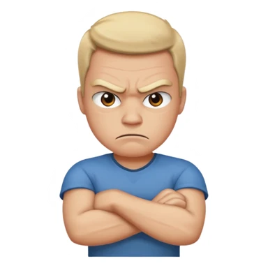 angry face with arms crossed sticker