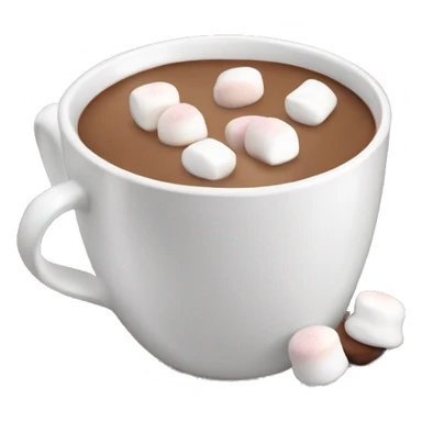 White mug with hot cocoa and marshmallows in it sticker