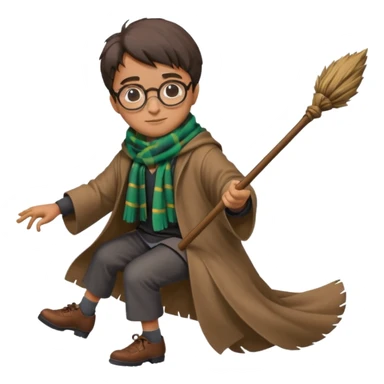 Harry potter flying on a broomstick sticker