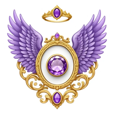 4th place award Number in frame decorated with golden angel  wings and amethyst  stone sticker