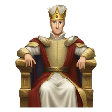 king baldwin IV raising his hand  on throne sticker