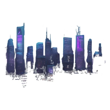 cyberpunk city skyline at night sticker