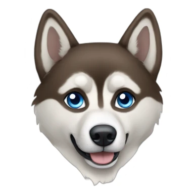 Husky brown with one eye blue and one eye brown sticker