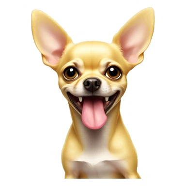 yellow chihuahua with its tongue barely out sticker