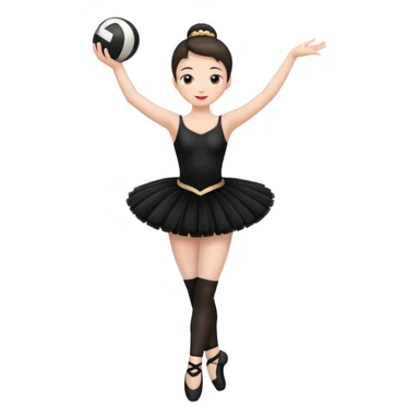 full body balet with black tutu holding ball sticker
