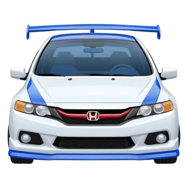 8th gen honda si white with blue spoiler sticker