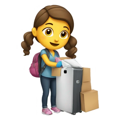 A girl packing her stuff to leave work after her 9 to 5  sticker