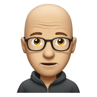 Bald man with glasses freezing cold sticker